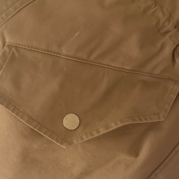 Michael Kors Women's Tan Parka Lined and Filled Coat with Faux Fur Trim - Picture 14 of 14